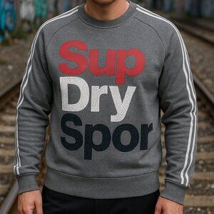 Superdry Sport Athletic Sweatshirt Pullover Gray